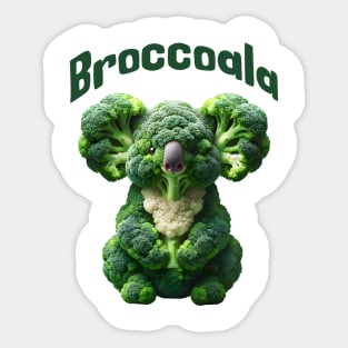 Broccoala, Koala Bear Made of Broccoli visual pun design Sticker